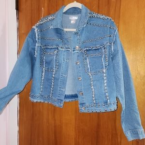 Denim studded jacket